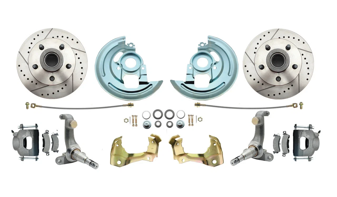 Fits 1962-1967 Chevy Nova X Body Disc Brake Kit Drilled_Slotted Rotor DBK6267LX